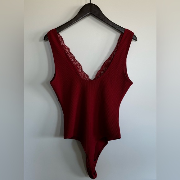Free People Lace Red Bodysuit - Picture 6 of 8